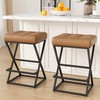 Bar Stools Set of 2, 26" Leather Counter Height Bar