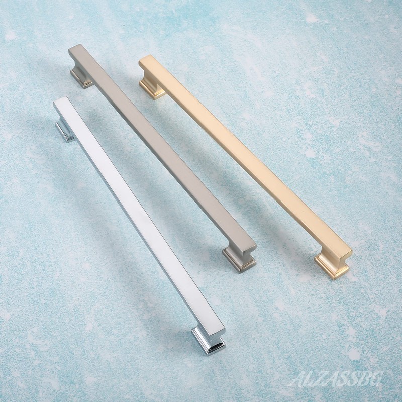Alzassbg 5 Pack Brushed Satin Nickel Cabinet Pulls, 10 Inch(254mm)