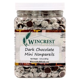 Chocolate Nonpareils - 1.25 Lb (20 Oz) Tub (Mini Dark Nonpareils)