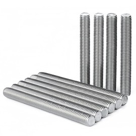 ‌Drenky M6 Threaded Bar 10 Pack 304 Stainless Steel Fully Threaded Rods with DIN976 Standard, Ideal for Automotive Repair & Construction‌, M6 X 80mm