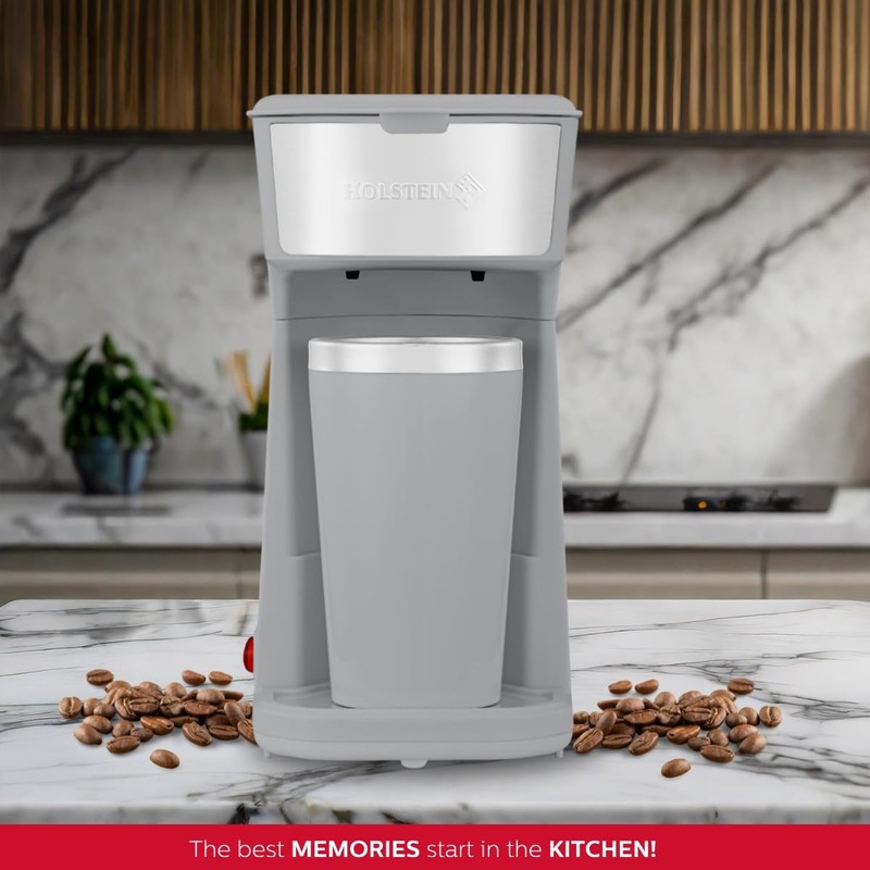 Holstein Housewares Single Serve Coffee Maker, 14oz Personal Coffee Brewer