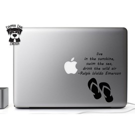 Ralph Waldo Emerson Quote Flip Flops 5 Inches Vinyl Decal Sticker for MacBook Air Pro Laptop Notebook Auto Great Gift Mac PC Computer