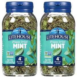 Litehouse Freeze Dried Mint - Substitute for Fresh Mint Leaves, Gluten Free, Vegetarian, Keto, Non-GMO, No Refrigeration Required, Seasonings for Cooking - 0.28 Oz