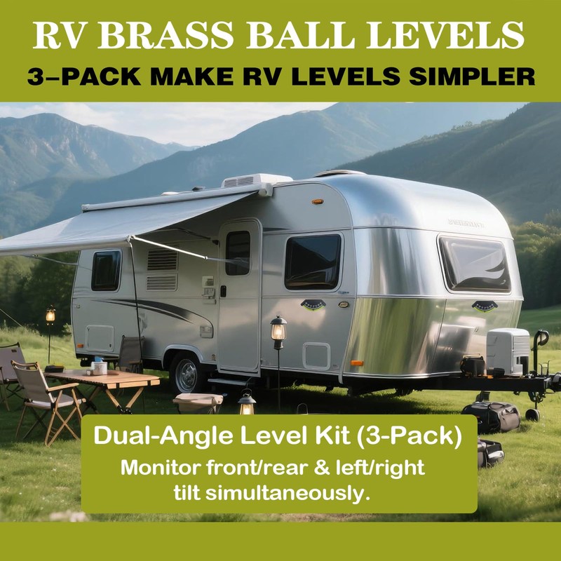 Geouniver 3-Pcs High-Visibility Ball Level Gauge For RV, Camper, Trailer