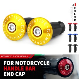 CXEPI Motorcycle Handlebar Weights, Universal Handlebar Ends for Diameter 22 mm (7/8 Inch) Handlebars, Gold