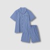 JAJU [JAJU] Men's 60s Cotton Line 5-part Pajama Set_Light Navy