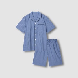 JAJU [JAJU] Men's 60s Cotton Line 5-part Pajama Set_Light Navy