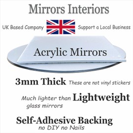 Pack of Rectangle Wall Mounted Acrylic Bathroom Mirrors: Frameless, Easy to Stick, Strong, Lightweight
