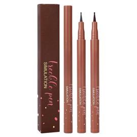 2PCS Freckle Pen,2 Colors Natural Lifelike Freckle Makeup Pen,Fake Freckles,Waterproof Long Lasting Quick Dry,Easy To Color,Soft Dot Spot Pen For Effortless Makeup(Grey & Dark Brown)