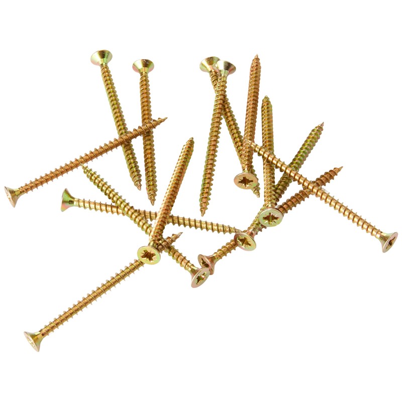 Kraftmann 80971 Pozidriv Pz2 Multi-Purpose Screws, Gold, 4.0 x 60