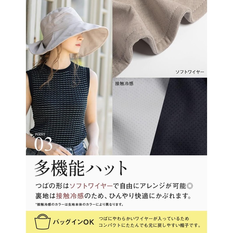 Loo&c Women's Hat, Large Size, Wide Brim Glacier Hat, 2-Way