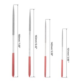 sourcing map Tipped Bead Reamer Beading Set with Red Plastic Handles for Enlarge Holes 4Pcs
