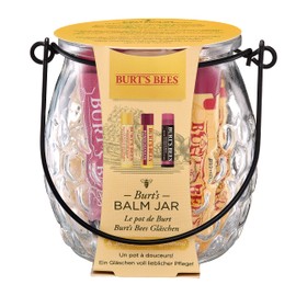 Burt's Bees Balsami Labbra in Vasetto, 1 x alla Cera d'Api con Vitamina E e Menta, 1 x all'Ibisco, 1 x al Melograno, 3 x 4.25 g