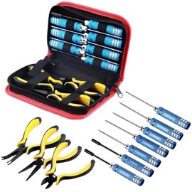 rchobbyhouse 10IN1 RC Tools Kits Box Set Screwdriver Pliers Hex Repair for Helicopter Multirotors (10 in 1 Tool kit)