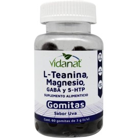Vidanat Gomitas L Teanina Magnesio Sabor Uva 60 Auxiliar en control de insomnio