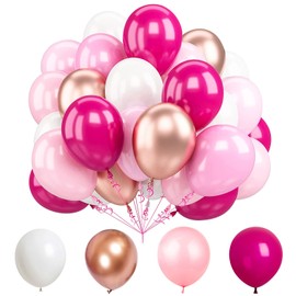 Pink White Balloons and Metallic Pink Balloons for Graduation Wedding Birthday Baby Shower Party Decorations