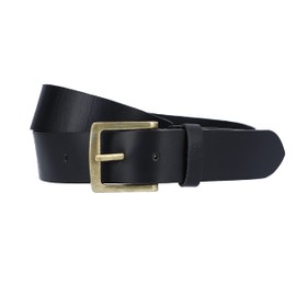 Gusti Leather Belt - Jori Simple Leather Belt with Golden Buckle Accessories Women's Leather (Black, 95), black