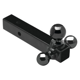 Draw-Tite 45325 Tri-Ball Ball Mount (2-1/2" Sq. Hollow Shank with Black 1-7/8", 2", and 2-5/16" Balls, Black)