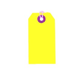 K-Kraft USA-Made Gift Tags Pre-Strung in Variety of Colors and Sizes (#3 = 3.75 x 1.875 inches, PRE-STRUNG NEON YELLOW)