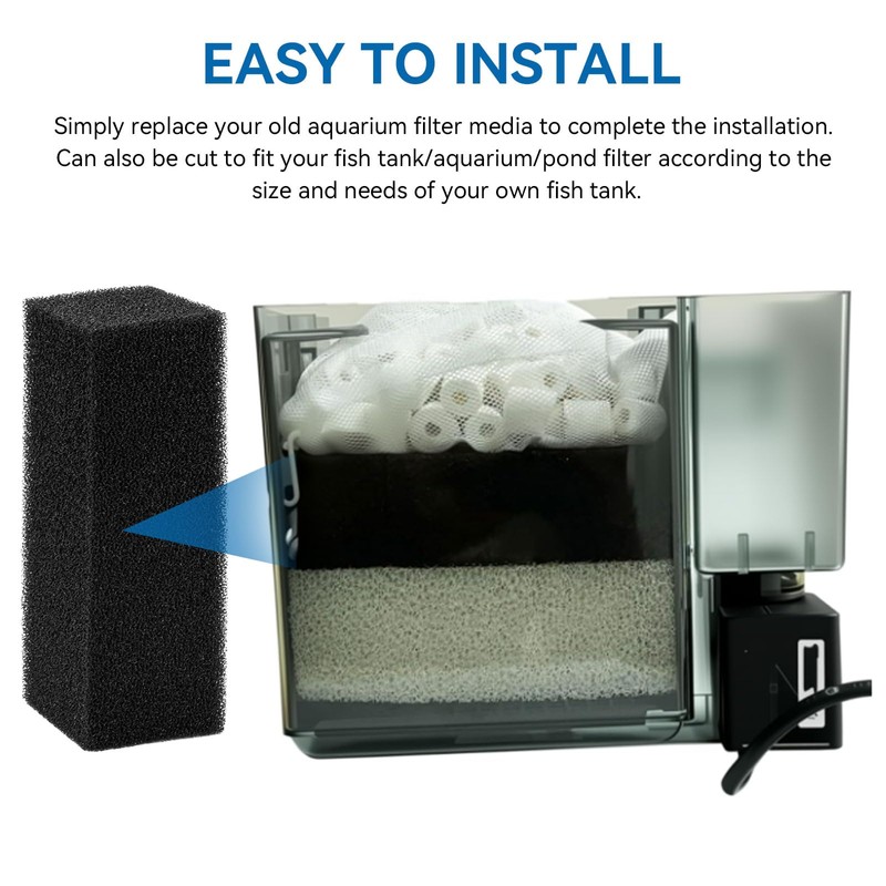 Aquarium Bio Sponge Fitler Media, Replacement Foam Insert Aquarium Filter