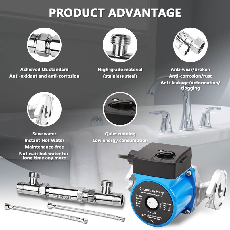 ZAIGANMA Flange Recirculating Pump, Circulator Pump, 110V Circulation Pump, Hot