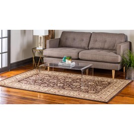 Unique Loom Voyage Collection Traditional Oriental Classic Intricate Design Area Rug (5' 0 x 8' 0 Rectangular, Brown/Ivory)