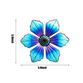 Wetufin - 4pcs Garden Wall Art Decor Set - 4 Sunflower Styles Metal Wall Decorations Hanging Outdoor Multicolored Handmade Outdoor Decor, Exquisite Craftsmanship, Weather-Resistant