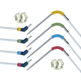 4 Packs of Pro Meat Temperature Probes Replacement for Weber Grills, igrill, Connect Smart Grilling Hub, Washable, 4 Food Thermometer Probes with 4 Probe Stands.