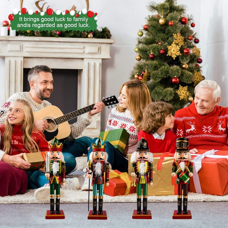 Szhhrxi 2024 Nutcracker Figure, 2 Large Wooden Nutcracker Christmas Figures,