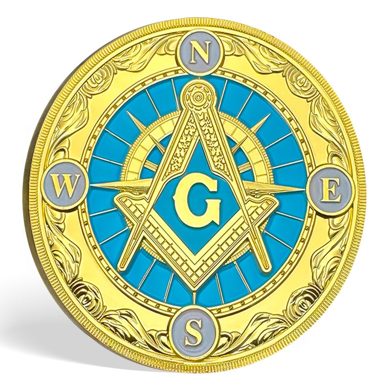 Imasoner Square & Compass Masonic Car Emblem for Accessories, Gold