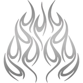 NBFU Flames Motorcycle Graphics (Metallic Silver) (Set of 2) Premium Waterproof Vinyl Decal Stickers for Laptop Phone Accessory Helmet Car Window Bumper Mug Tuber Cup Door Wall