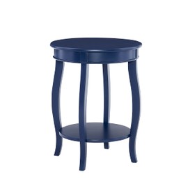 Powell Navy Blue Shapely Legs and Shelf Phipps Round Side Table