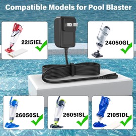 SZSWWPOR Replacement Charger for Pool Blaster 22151EL 24050GL 26050SL 26051SL Ultra 21051DL Power Cord ETL Listed Charger Compatible with Water Tech LC099-2SK Power Supply Cord