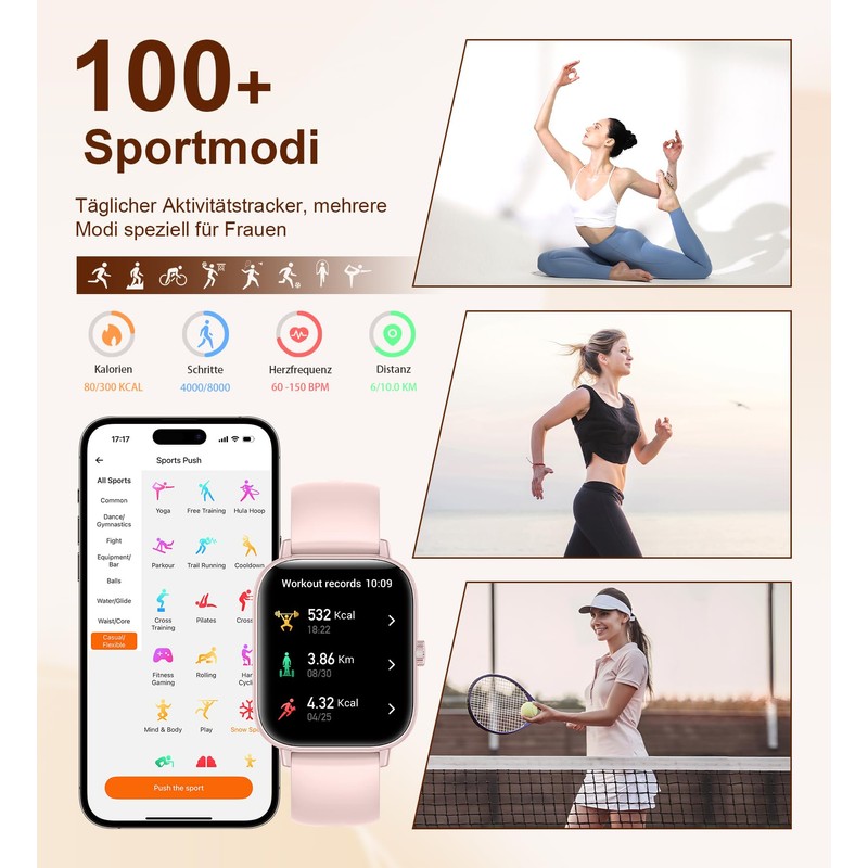 Women's Smartwatch 1.85 Inch Pink