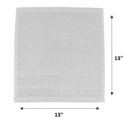 Kaufman - Juego de 12 paños de baño de alta calidad (13 x 13 pulgadas), 100% algodón, altamente absorbentes, duraderos y ultra suaves, esenciales para baño, spa, gimnasio y toalla facial (12 unidades)