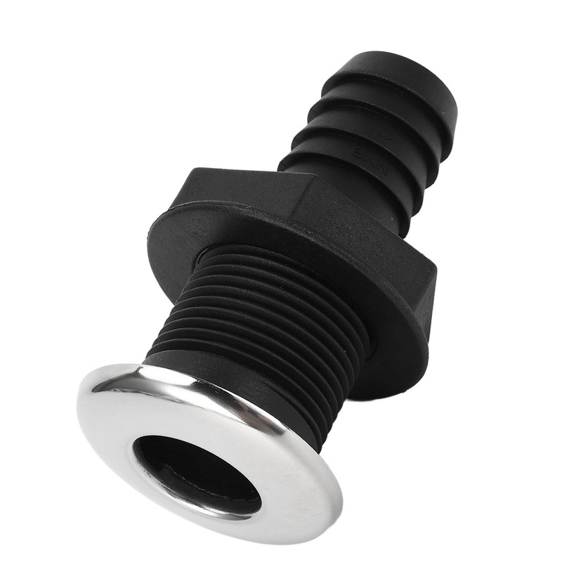 25mm Thru Hull Fitting Nylon Impact Resistance Leakproof Long Lasting