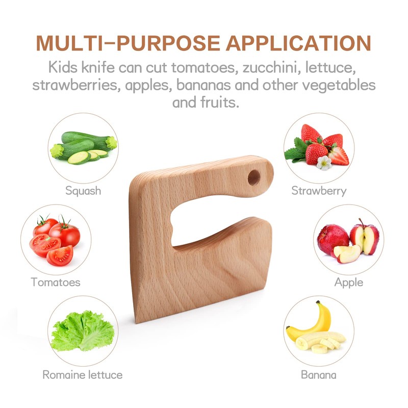 CONSIO Wooden Kids Knife - Children's Safe knives - Toddler