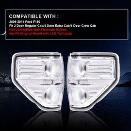 G-PLUS Tail Lights Compatible with Ford F150 2009 2010 2011 2012 2013 2014,FO2819148 Clear Lens Luces Traseras, Faros Traseros Left & Right Rear Lights Luces Traseras Faros TraserosAssembly
