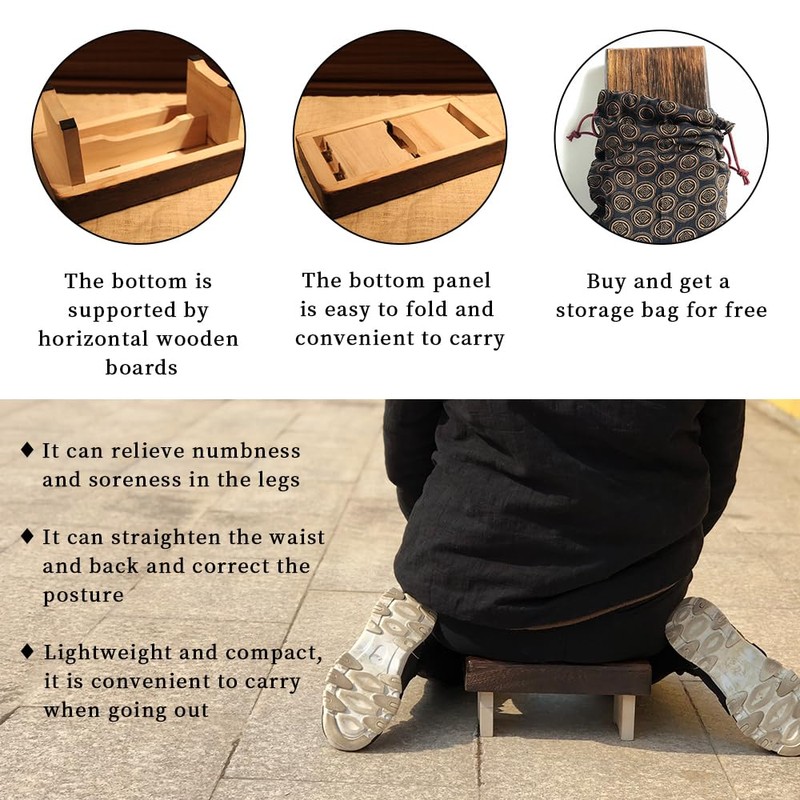 Foldable and Portable Meditation Bench - Seiza Stool, Suitable for