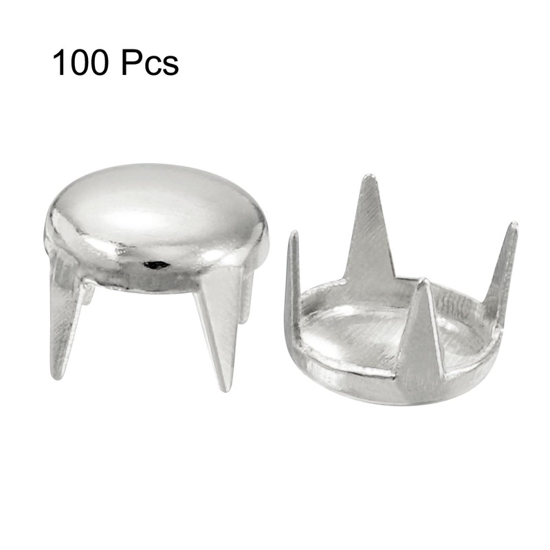 sourcing map Pack of 100 6 mm Silver Round Dome