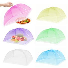 Fruit Net Against Fruit Flies, Pack of 6 Fly Covers Fruit, Fruit Flies Protection, Protects Against Flies, Bugs and Mosquitoes, Suitable for Food, Barbecues, Buffets, Camping, Picnics