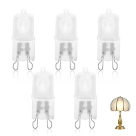 YAFIYGI 5pcs G9 Halogen Bulb 40W Frosted Lens Halogen Light Bulbs Bi-Pin Base 120V 40Watt Bulbs Small LED Replacement for Photography Studio Ceiling Gallery Kitchen Bathroom Vanity Lighting