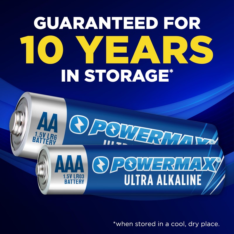 Powermax Alkaline Batteries 48-Count Combo Pack (24 Double AA, 24