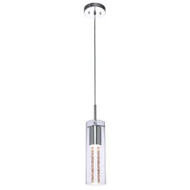 XiNBEi Lighting Pendant Lighting 1 Light Mini Pendant lights with Glass and Bubble Crystal, Modern Chrome Hanging Pendant Light with LED Bulb for Kitchen & Dining Room XB-P1110-CH