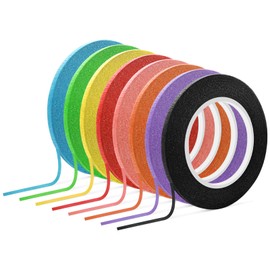 TEAONE Colored Masking Tape, 8 Rolls Crafts Labeling Paper Tape for DIY Supplies, Home Decoration (0.3cm x 13m/0.12in x 42.65ft/Roll)