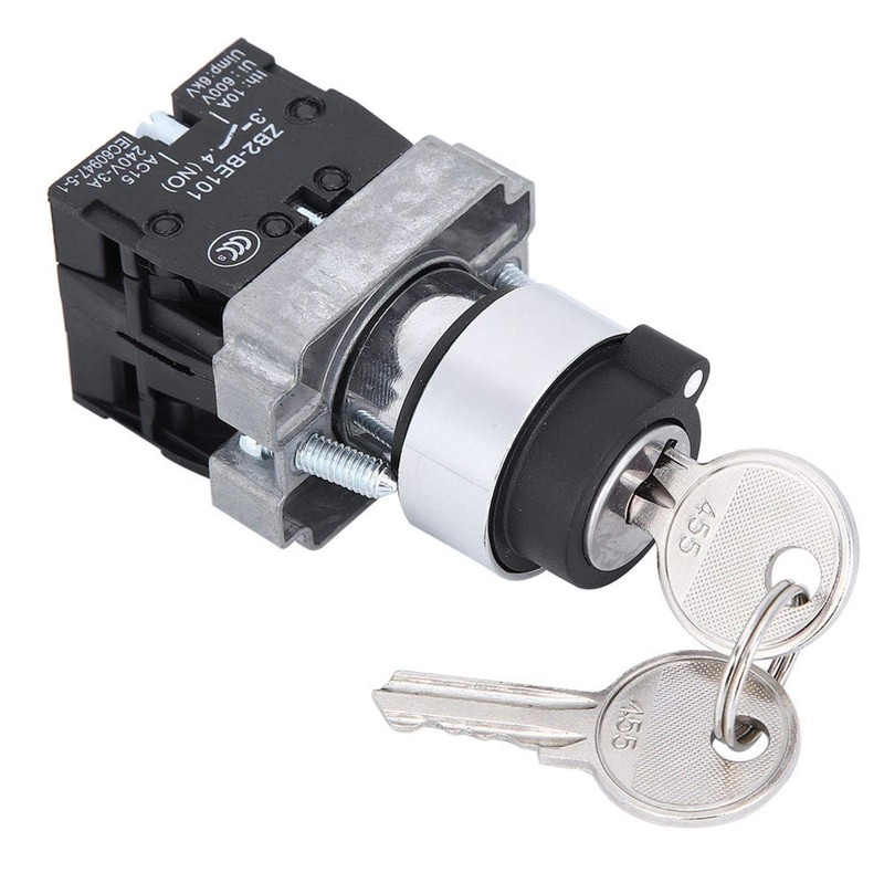 2 Position Key Switch ZB2-BE101 Self-Resetting Power Locking Conversion Twist