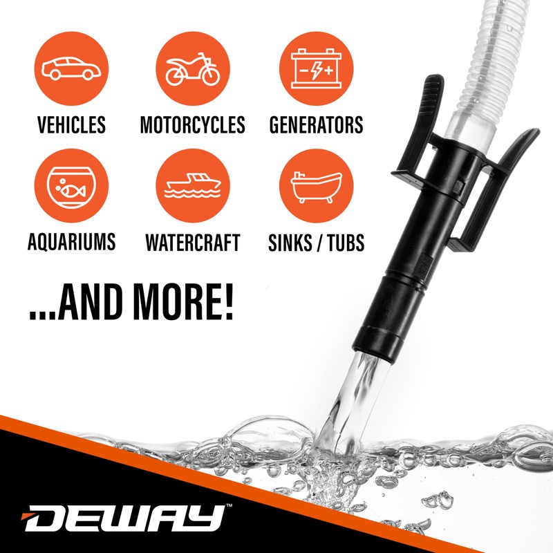 Deway Automatic Fuel Transfer Pump with Auto-Stop, AA Battery Powered,