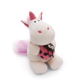 NICI 61387 Cuddly Toy Unicorn Theodor with Ladybird 25 cm White Soft Plush Toy Cute Plush Toy for Cuddling and Playing, for Children and Adults Great Gift Idea
