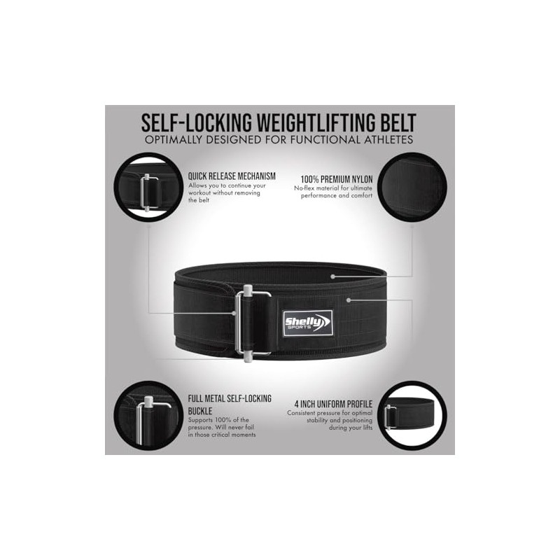 Shelly Weight Lifting Belt for Back Support Premium Self Locking