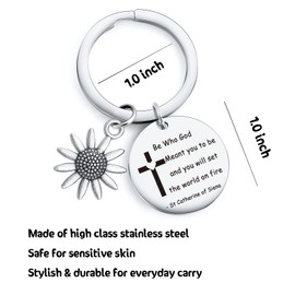 NOTHERS RSZOTW Religions Jewelry Religions Gift Biblical Quote Gift Christening Gift Holy Spirit Keychain Renewal Charm Keychain Motivational Gift Teen Baptism Gift Religions Keychain